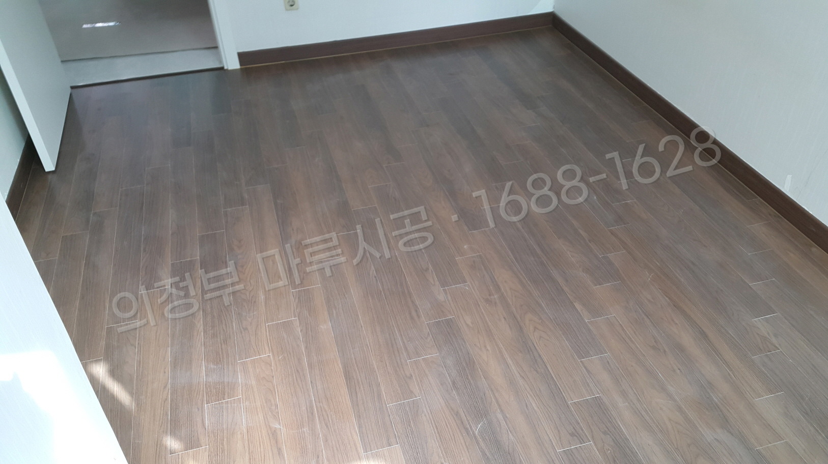 의정부 신곡동 바닥공사 마루시공업체 강마루 한솔 울트라 월넛5 아파트 시공 완료